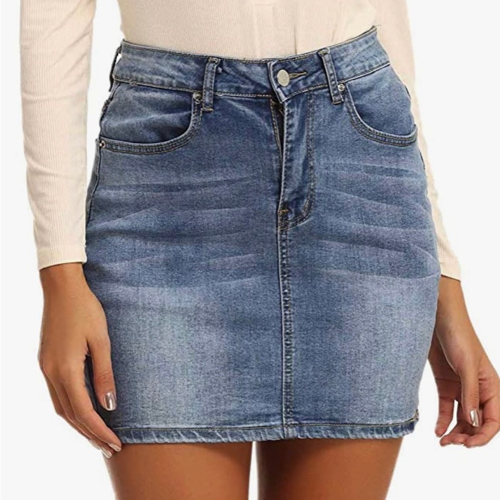 Denim mini skirt
